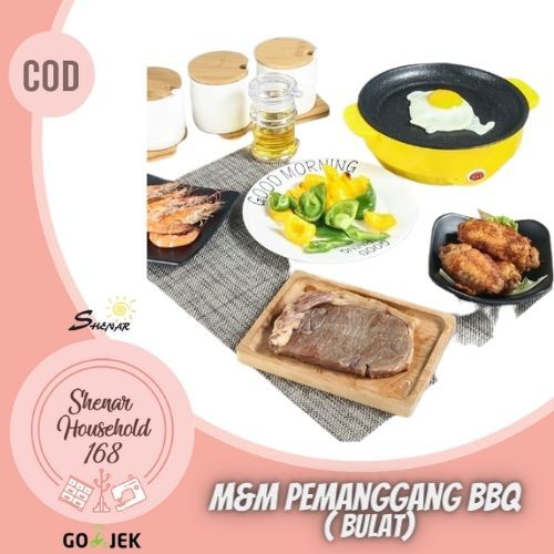 TERBARU KOREAN PAN ALAT PEMANGGANG LISTRIK GRILL BULAT BBQ PANCI GORENG JUMBO SOSIS ROTI MIE ,SHENAR