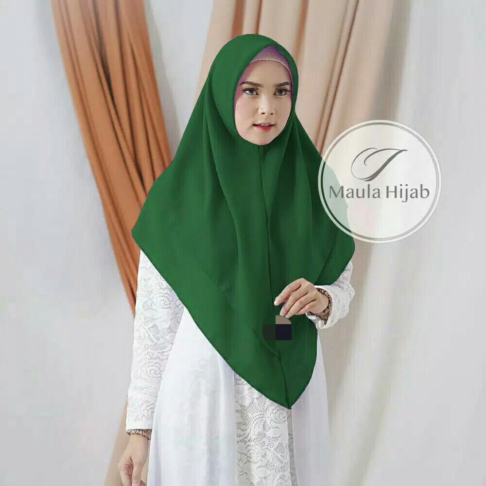 UMAIRAH HIJAB KAYLA DUA LAYER JILBAB INSTAN NON PET WARNA HIJAU BOTOL konveksi murah harga grosir