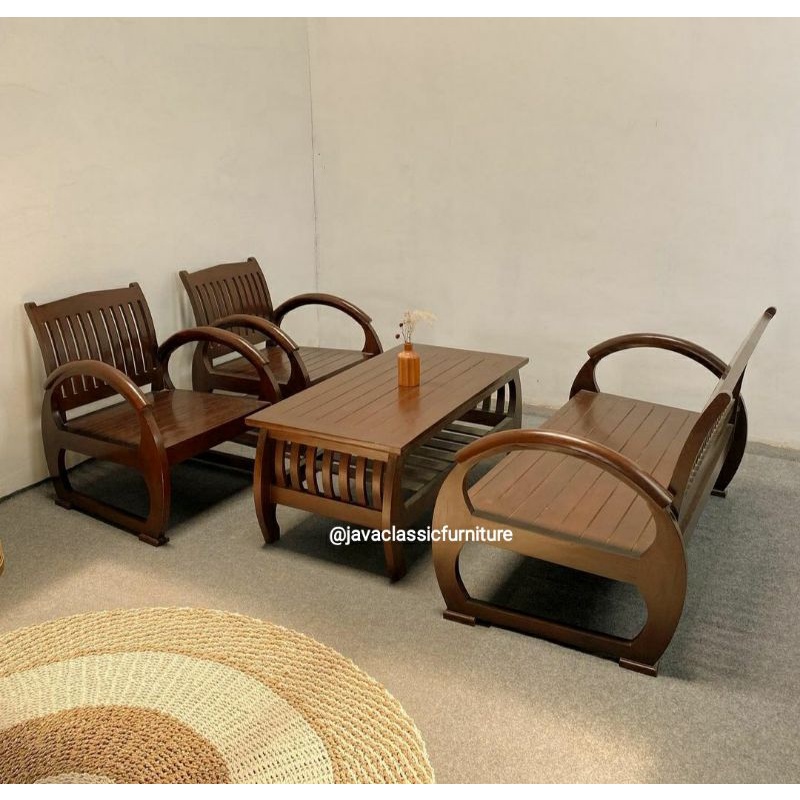 1 SET KURSI RUANG TAMU BECAK JENGKI 2 1 1 +MEJA MODEL JADUL VINTAGE ANTIK BAHAN KAYU JATI HARGA MURAH BERKUALITAS EXPORT FINISHING NATURAL SALAK FURNITURE JEPARA-3