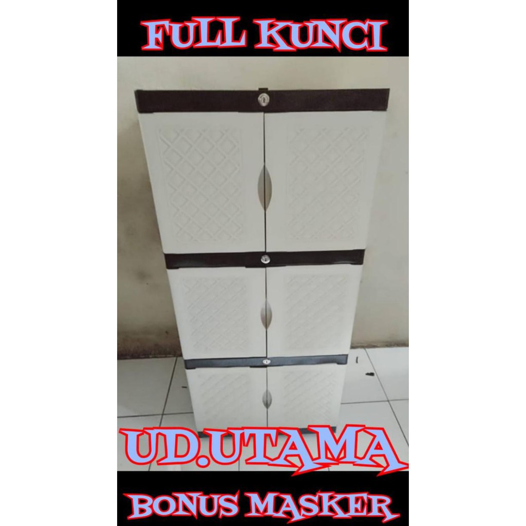 LEMARI PLASTIK SUSUN 3 KUNCI