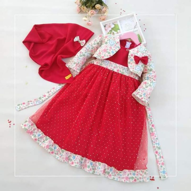 [ SYAFIQA ] By Labella baju tutu pesta gamis muslim anak Samarinda butik baju anak Kalimantan Kaltim