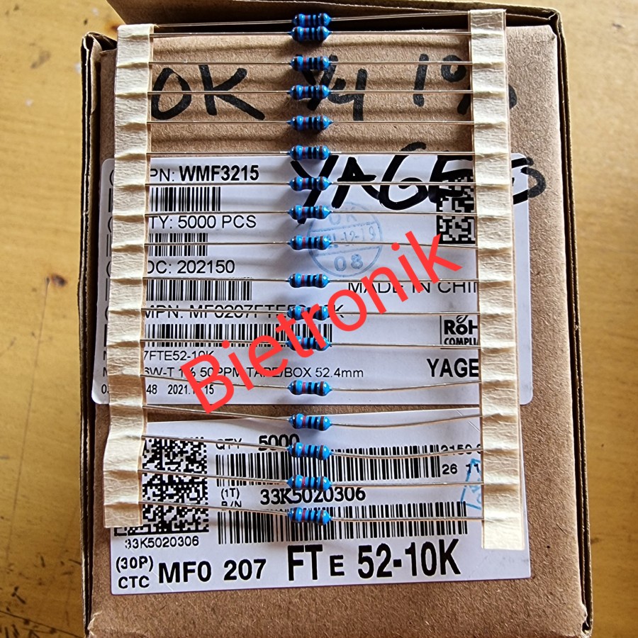 Resistor 10K 1% 1/4W MF YAGEO