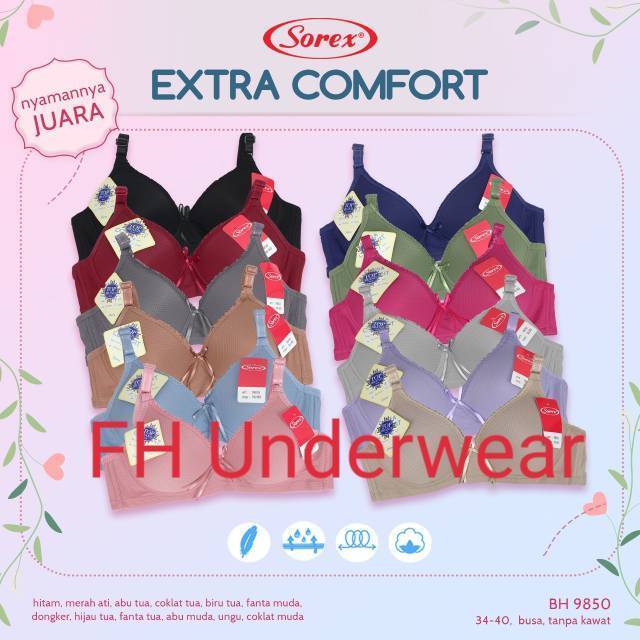 Grosir Bra sorex 9850 Extra Comfort tanpa kawat