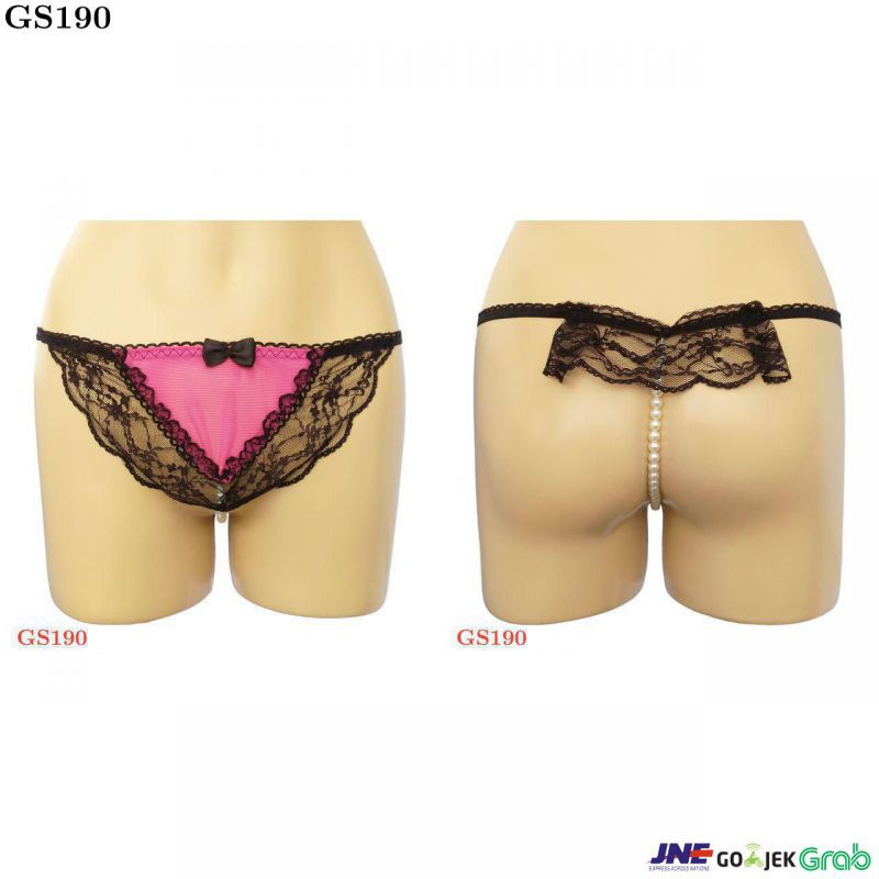 Celana Dalam GString Mutiara Magenta Transparan