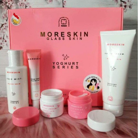 Moreskin Glaskin Yogurt Kemasan Baru Bonus Serum Yogurt/Pencerah Wajah Pemudar Jerawat/ Glowing