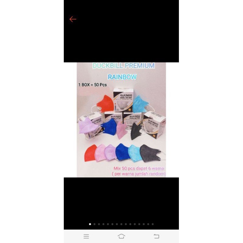 SKER DUCKBILL ALKINDO ISI 50 / MASKER DUCKBILL M & K MASK ISI 5