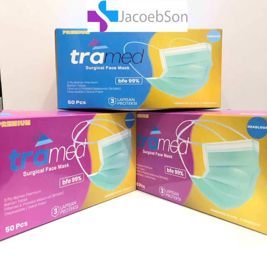 PAKET PROMO MASKER TRAMED 2 HEADLOOP GRATIS 1 MASKER TRAMED EARLOOP