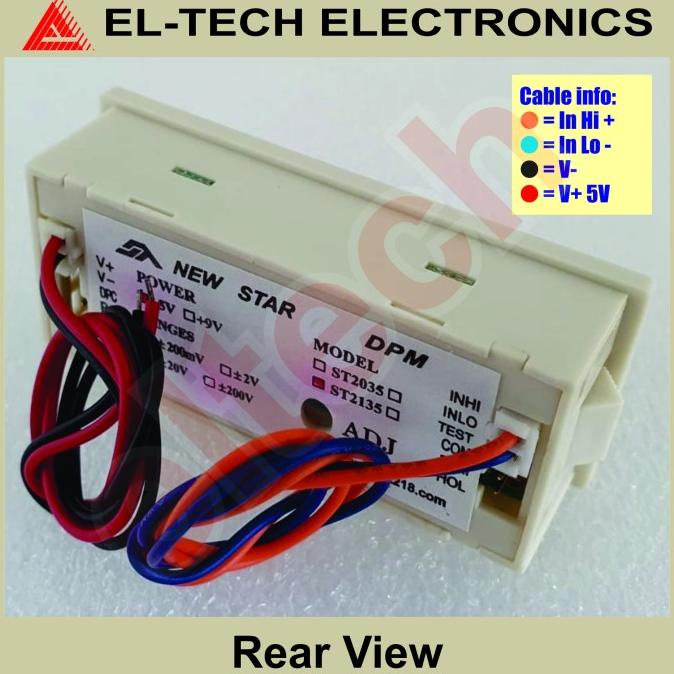 DC Volt Meter Pengukur Tegangan Voltage 3.5-Digit LED Power 5VDC Mini elt3ch