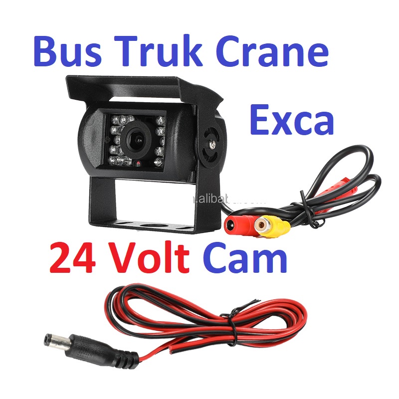 Kamera parkir 24 Volt Truk Bus exca Paket Lengkap Kamera Kabel  20 Meter IR Led  Car Rear View Reversing Backup Camera DC12-24V