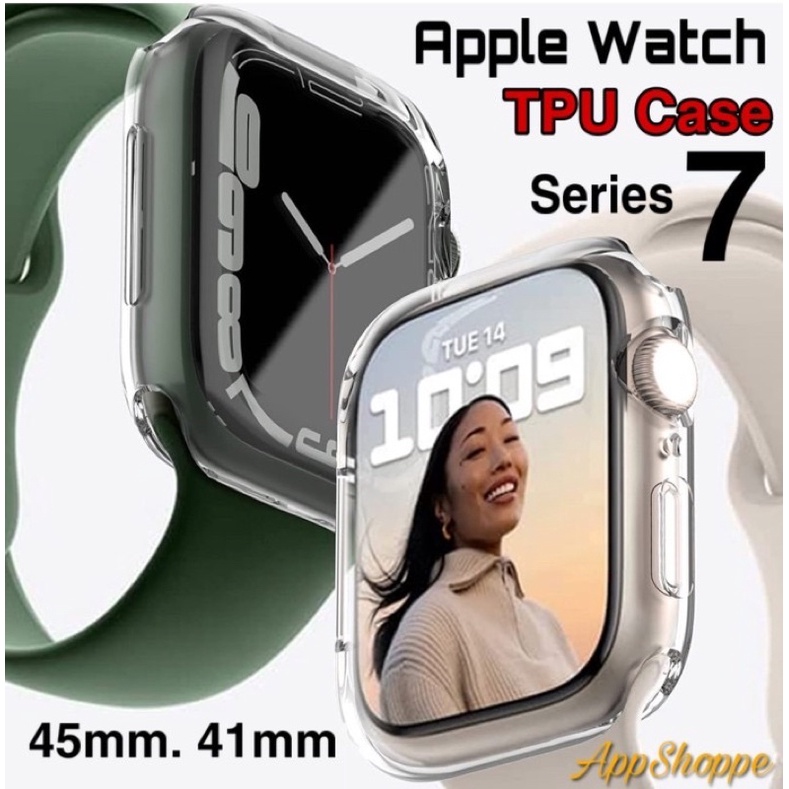 apple watch series 7 front tpu transparent soft case cover 41mm 45mm