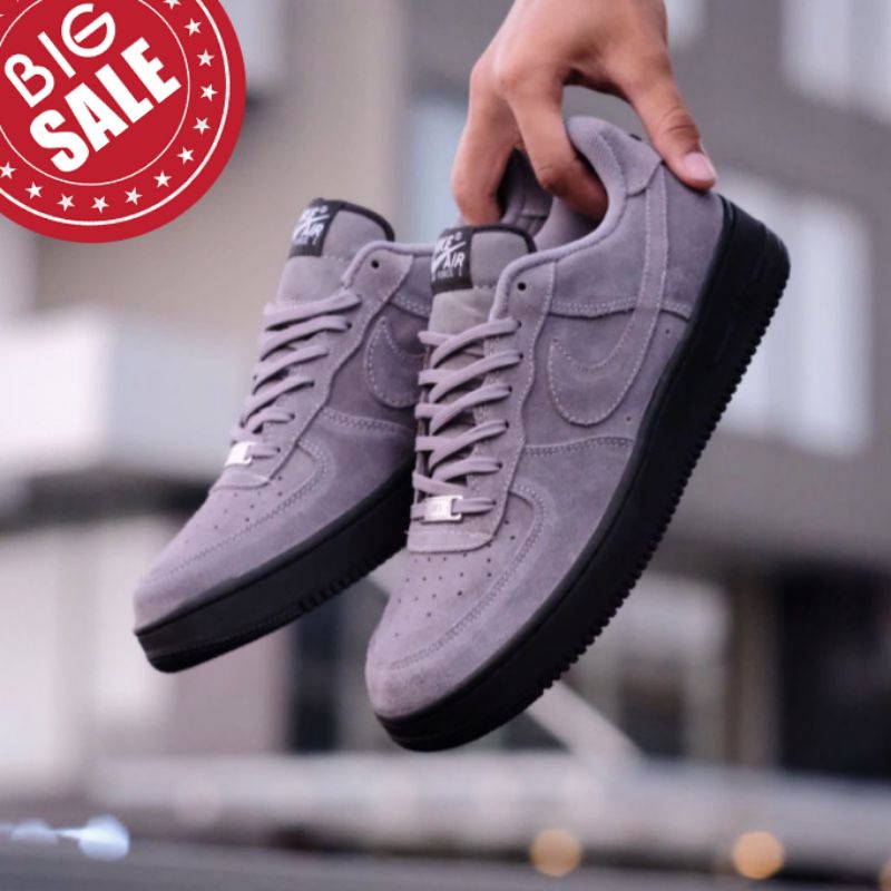 Sepatu Air Force 1 Low Wolf Grey High Quality Sneakers Pria Original Premium