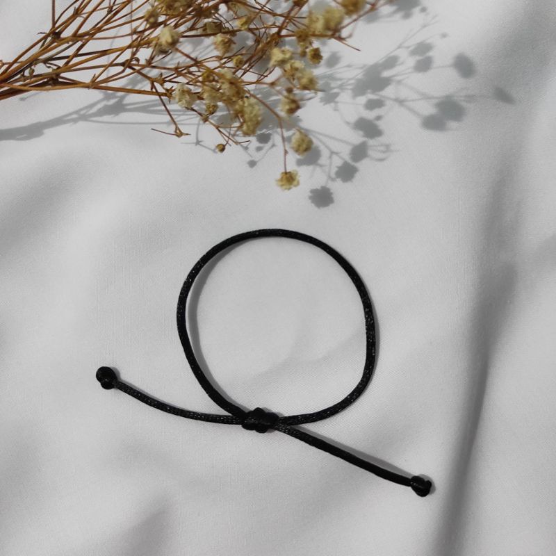 Gelang Tali Polos / Gelang Hitam Polos / Gelang Nama inisial / Gelang Simple / Gelang tali satin / G