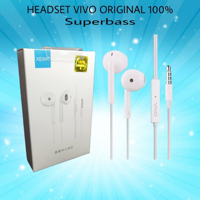 Headset Vivo Original 100% XE680 Hifi Stereo Bass