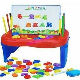 

+++++] meja lipat anak balita mainan tulis drawing white board magnetic