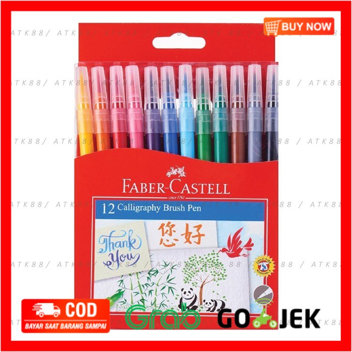 

(BISA COD) Faber-Castell Calligraphy Brush Pen Set 12