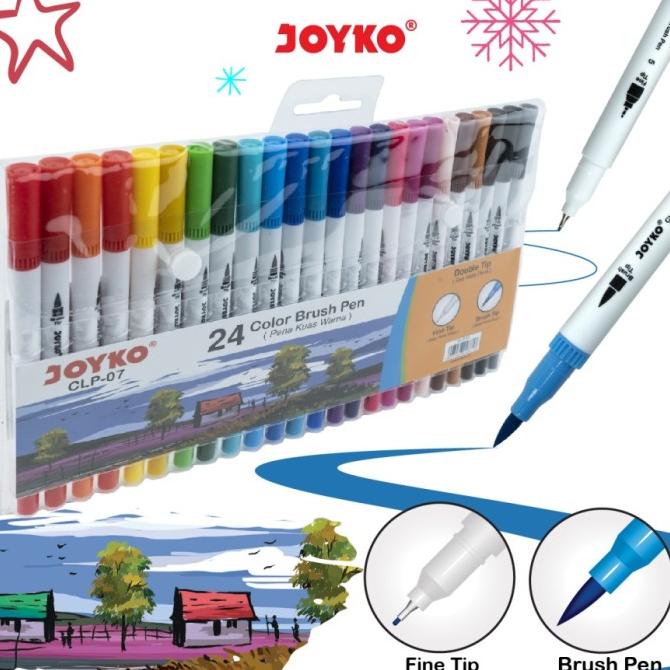 

[[COD]] Colour Brush Pen / Pena Kuas Warna Joyko CLP-07 24 Warna TERUJI Kode 1213