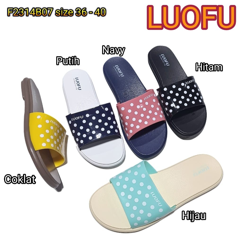 jelly sandal wanita slop luofu sendal cewek karet import F2314B07