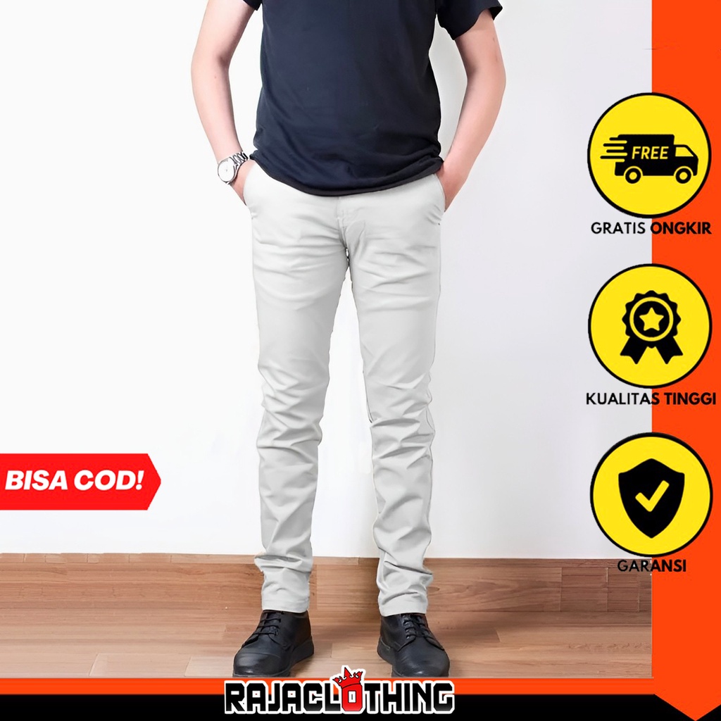 RCL - CELANA CHINO PUTIH ORIGINAL PREMIUM PRIA SLIM FIT STRETCH CASUAL FORMAL CHINOS PREMIUM ( S s/d XL 27 s/d 34 )