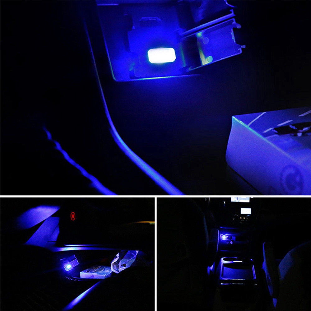 Ultra Blue USB Plug-In Miniature LED Car Interior Ambient