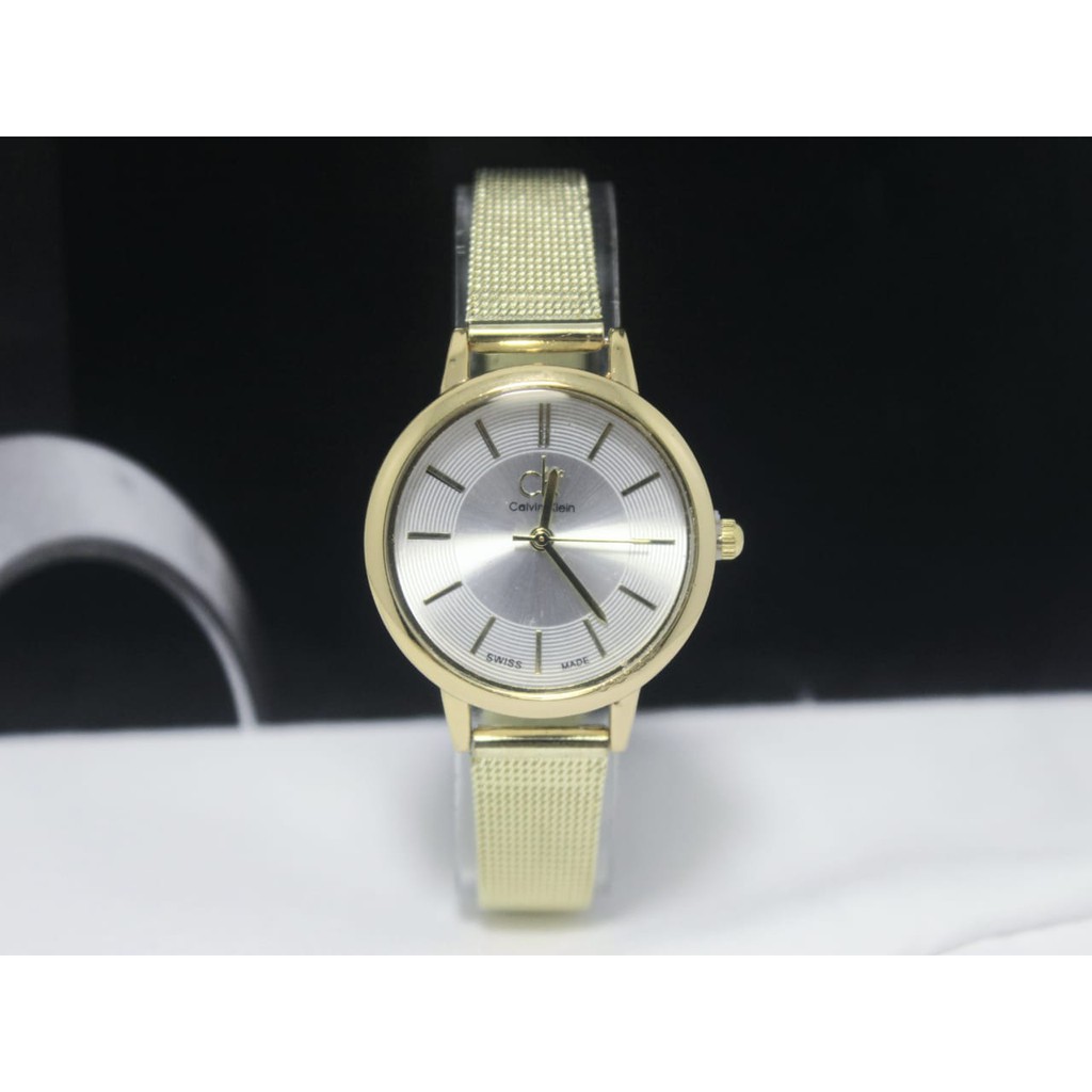 Jam Tangan Wanita Ck8204 Kw Tali Rantai Pasir Free Box & Baterai - Bisa Cod