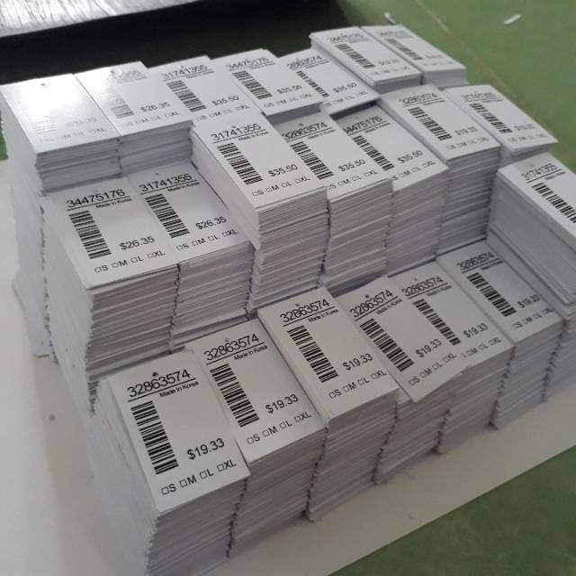 

Hang tag (320 pcs). bonus tali gantungan ,Hangtag barcode harga price tag label harga tag dolar dollar import ready stok