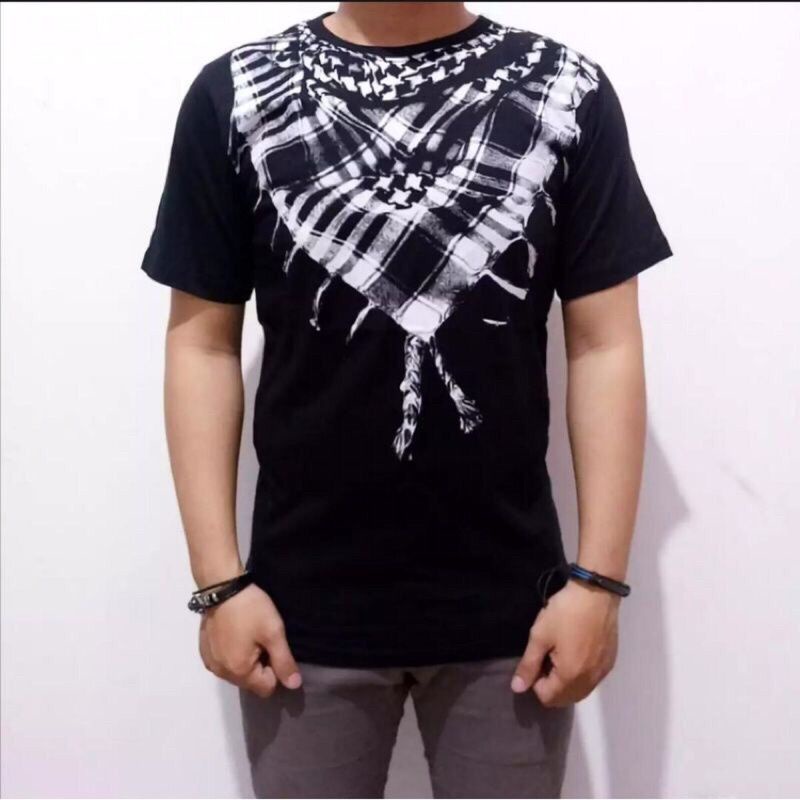 BAJU/ATASAN PRIA KAOS DISTRO SORBAN PUTIH COTTON