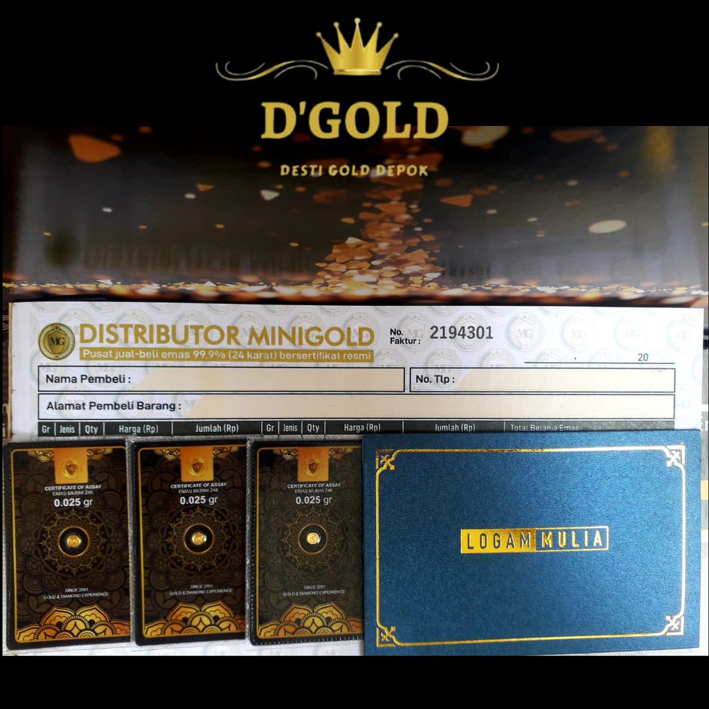 MINIGOLD 0,025 Gram Logam Mulia Emas 24 Karat / EMAS MINI GOLD