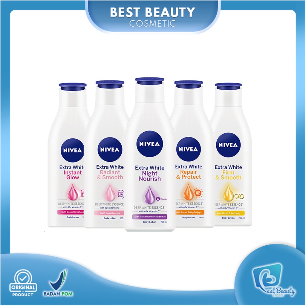 ★ BB ★ NIVEA Body Lotion Extra White 100 ml | Body Lotion | Body Creme | Radiant Smooth | Instant Glow | Repair &amp; protect