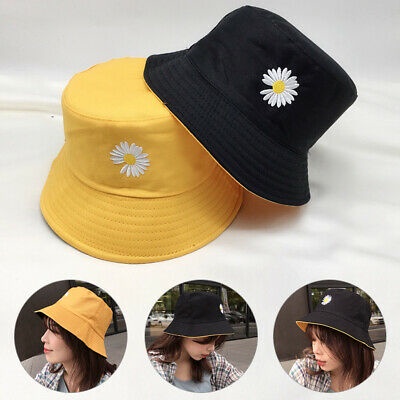 Bucket Hat Motif Bunga Daisy / Bucket Hat Bordir Daisy Korean Style Kualitas Premium Harga Termurah !!