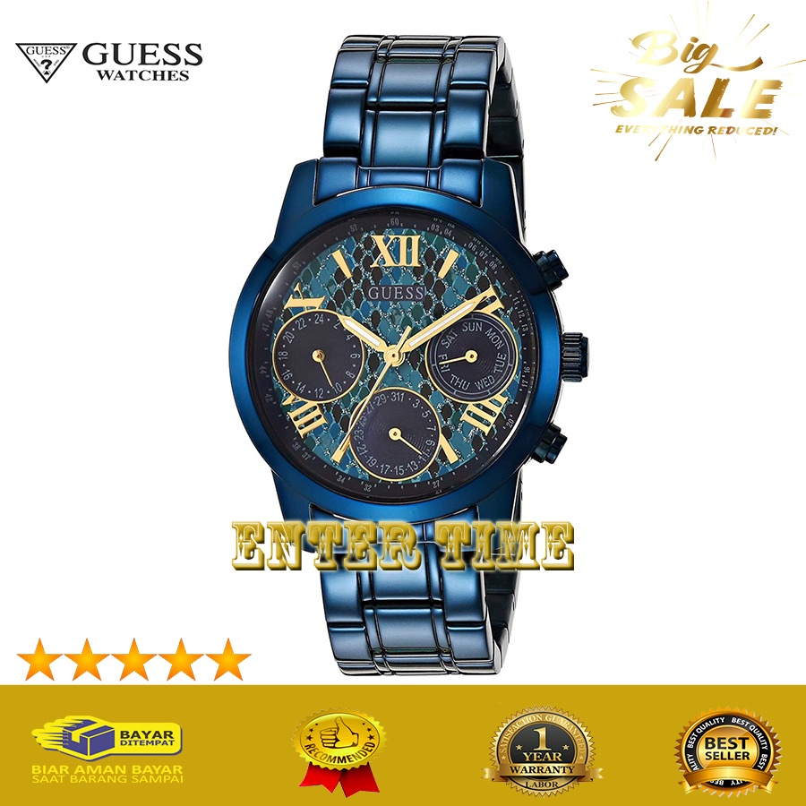 NEW ARRIVAL  JAM TANGAN WANITA RECOMENDED MERK GUESS W0448L10 STAINLESS STEEL JAM TANGAN HADIAH TERB