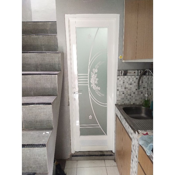 Pintu aluminium kamar mandi motif uk 80x200