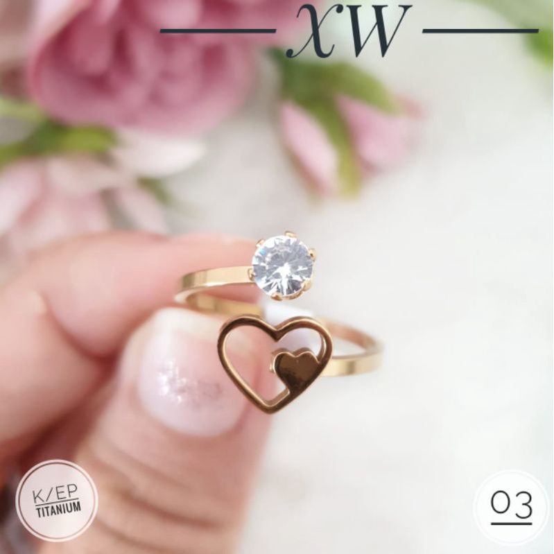 Cincin Titanium Love Gold (Ready UKURAN JUMBO) CK11004