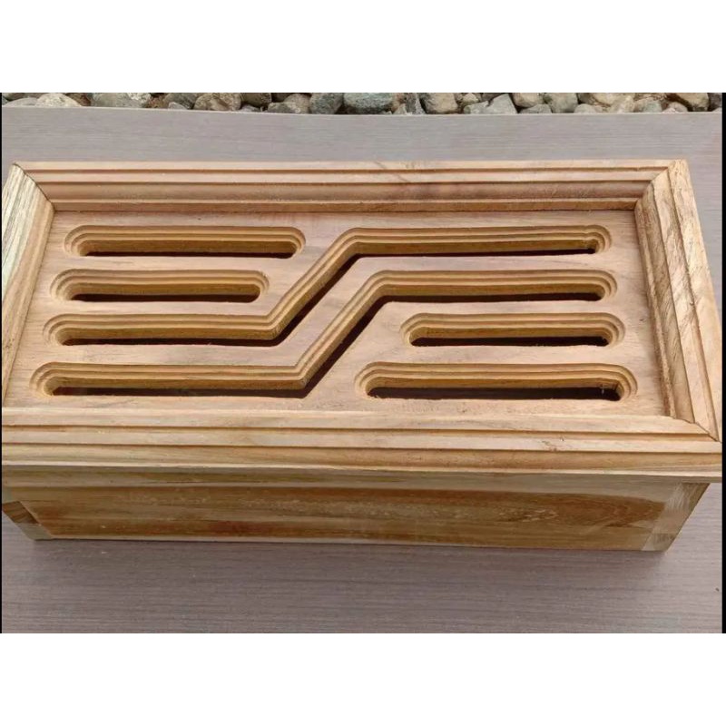 loster kayu jati / ventilasi udara rumah motif S minimalis ukuran : 33/17/10