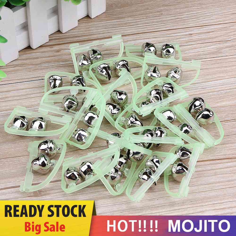 10pcs Klip Bel Twin Menyala Dalam Gelap Untuk Ujung Joran Pancing