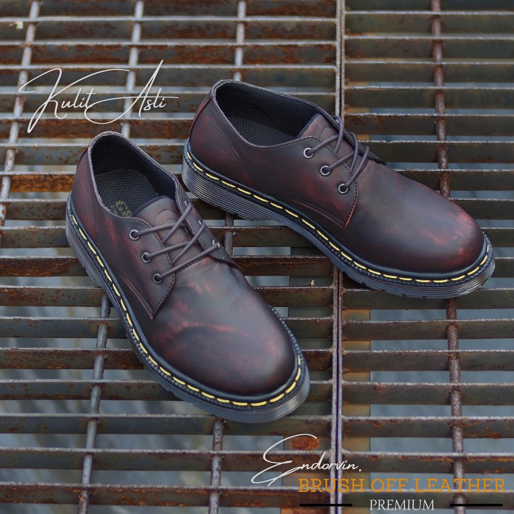 EXCLUSIVE KALMAR MAROON Sepatu Spatu Derby Derbi Pantofel Pantopel Formal Resmi Kasual Casual Santai