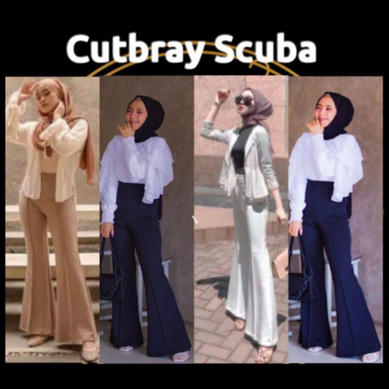 (COD) Celana Cutbray Scuba / Celana Scuba / Celana Cutbray / Celana Import Wanita / Celana wanita