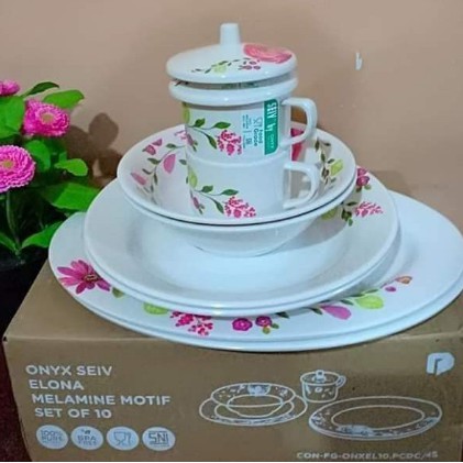 piring - Onyx Seiv Elona Melamine set 10