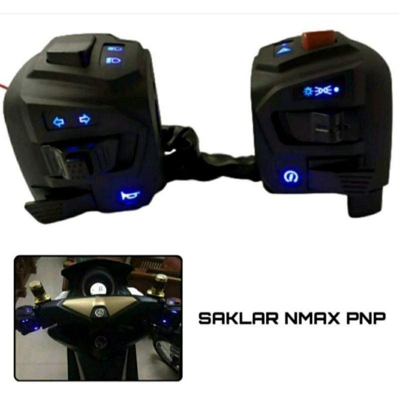 Saklar Holder Pursal LED Biru Set kiri kanan Universal Vixion Nmax Scoopy CBR dll