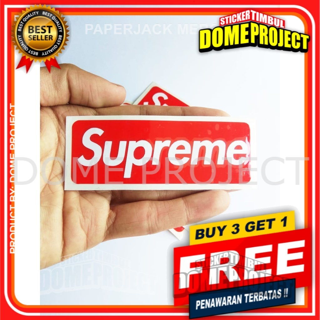 STIKER CUTTING DECAL HELM MOTOR KACA MOBIL LOGO SUPREME STICKER SATUAN AESTHETIC