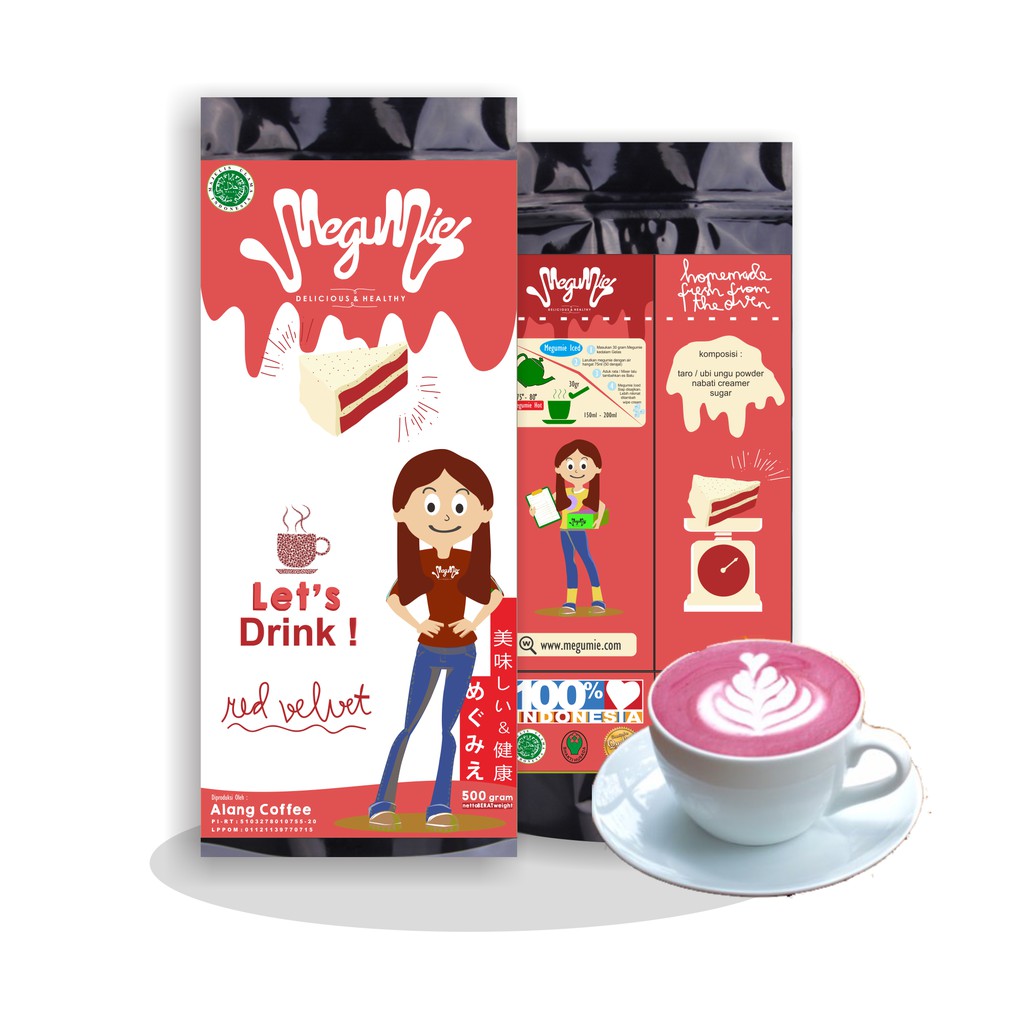 

Megumie 500gr Red Velvet Powder - Bubuk Minuman Ubi Merah Beet Root