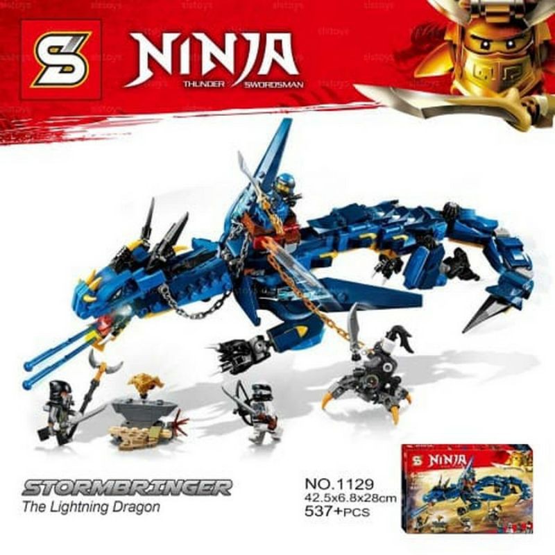 Mainan Brick Lego Ninja Go Ninjago Movie 927 Jay Blue Dragon Thunder Jet