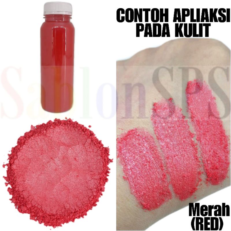 BUBUK POWDER SHIMMER MERAH RED 100gr