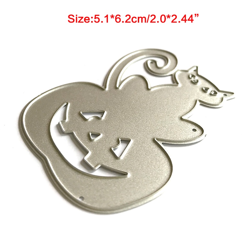 Cetakan Stensil Cutting Dies Motif Labu Halloween Bahan Metal Untuk Scrapbook Craft DIY