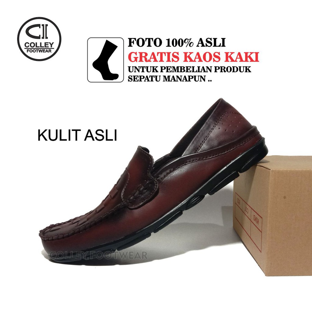 COD - SEPATU KANTOR PRIA 100% KULIT ASLI - COKELAT HITAM CLY-SMK-015