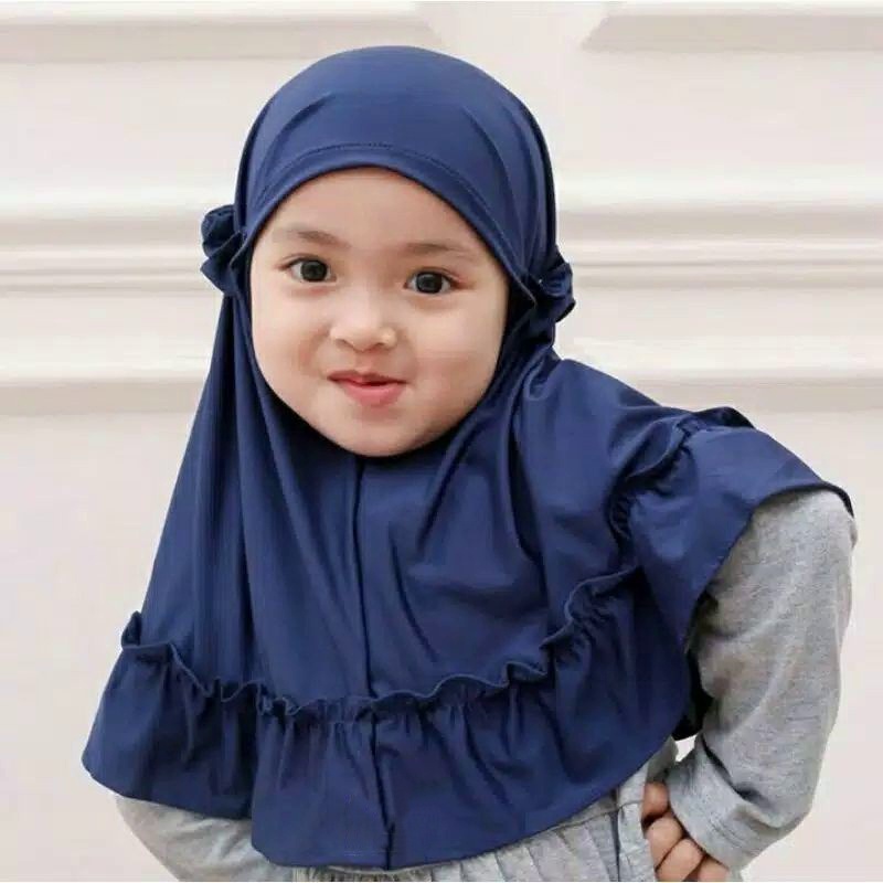 JILBAB ANAK CARLA tali kriwil 0-3th / Jilbab bayi jersey TERMURAH