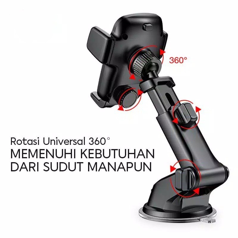 Holder Hp Robot Dashboard Mobil 360° Phone Holder Robot Stang Panjang-perlengkapan rumah