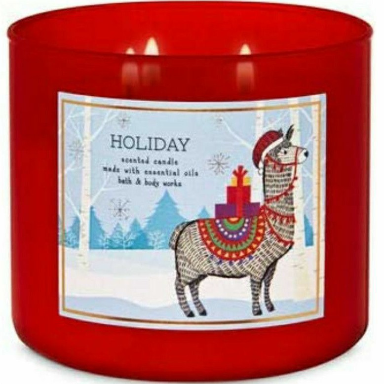 BATH &amp; BODY WORKS BBW HOLIDAY 3-WICK SCENTED CANDLE 411 G LILIN WANGI 3 SUMBU UKURAN BESAR PENGHARUM RUANGAN