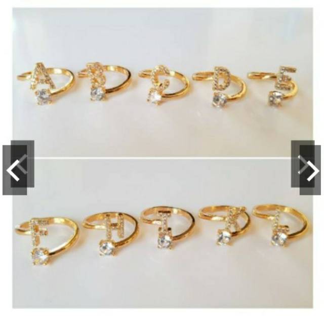 JJ FASHION Cincin xuping / cincin alfabet / cincin huruf Xuping/ cincin inisial nama xuping