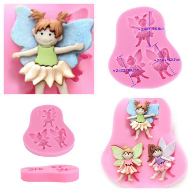 Cetakan fondant cokelat peri ukuran kecil alat  dekorasi  