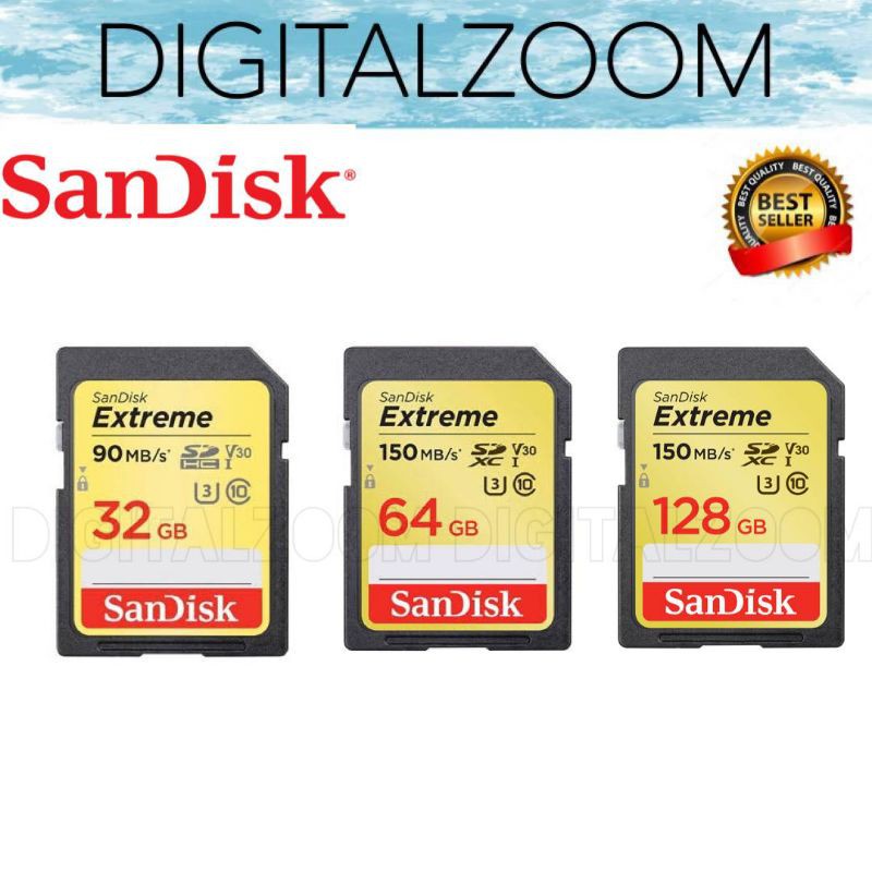 MEMORY SANDISK EXTREME SD 32Gb 64Gb 128Gb - Memory Sandisk - Memory Card Sandisk